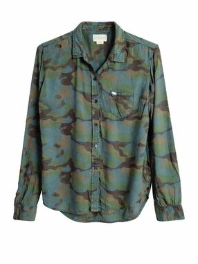 ​Obey Propaganda Green Brown Camo Print Button Down Utility Shirt Military
